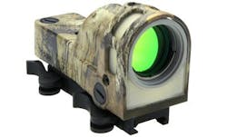 A rifle sight by Meprolight has an aiming dot illuminated by a fiber-optic light-collection system during the day and a self-powered tritium light source at night. A rifle sight by Meprolight has an aiming dot illuminated by a fiber-optic light-collection system during the day and a self-powered tritium light source at night.