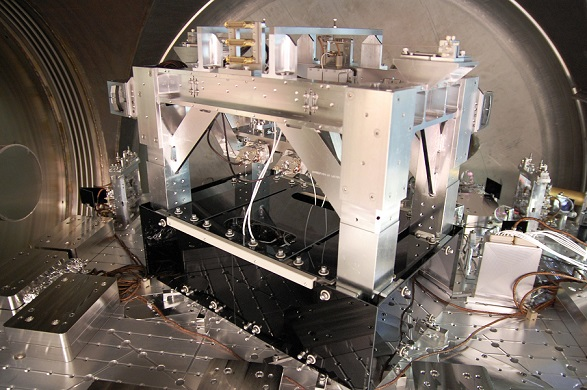 The PG&O black glass panels for LIGO are shown here in situ.