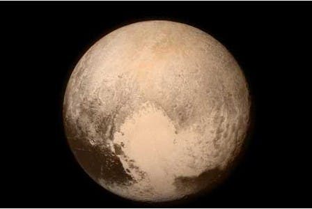 This is one of the first ever close-up images of dwarf planet Pluto, taken four billion miles away using image sensors from e2v by the New Horizons probe speeding along at 33,000 mph.