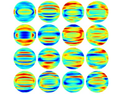 Seen here are representative major light scattering patterns of a single bacterium, from which its species (Lactobacillus casei) was identified from a machine-learning algorithm.