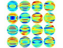 Seen here are representative major light scattering patterns of a single bacterium, from which its species (Lactobacillus casei) was identified from a machine-learning algorithm. Seen here are representative major light scattering patterns of a single bacterium, from which its species (Lactobacillus casei) was identified from a machine-learning algorithm.