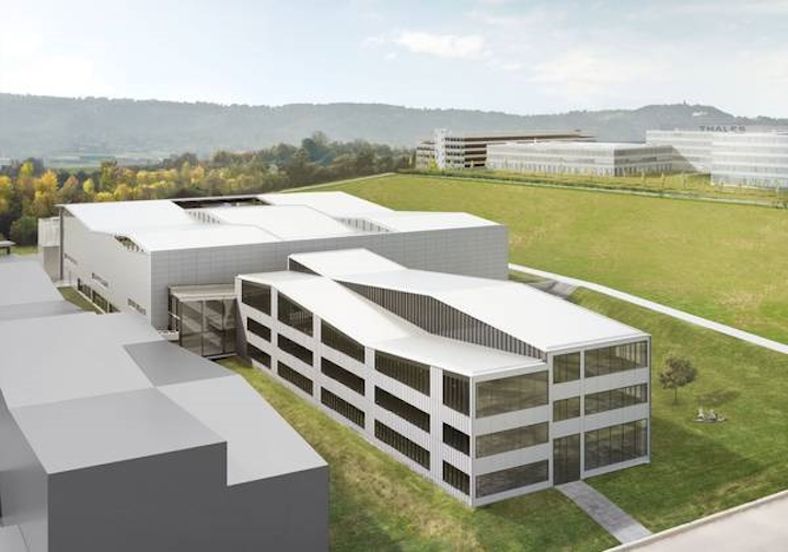 View from the north of Trumpf's Ditzingen facility, which will house the new EUV development home: In the foreground there is the office complex with room for 270 employees working in development and administration. (Image credit: Barkow Leibinger)