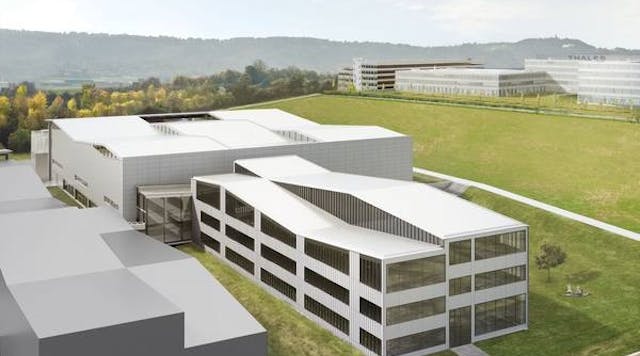 View from the north of Trumpf&apos;s Ditzingen facility, which will house the new EUV development home: In the foreground there is the office complex with room for 270 employees working in development and administration.