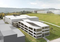 View from the north of Trumpf's Ditzingen facility, which will house the new EUV development home: In the foreground there is the office complex with room for 270 employees working in development and administration. View from the north of Trumpf's Ditzingen facility, which will house the new EUV development home: In the foreground there is the office complex with room for 270 employees working in development and administration.