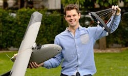 Daniel Wilson, University of Sydney PhD researcher, with UAV and drogue. (Image credit: University of Sydney)