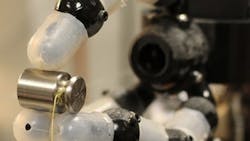 Fiber optics and a new stretchable optical sensor can improve touch sensation in robotic hands. Fiber optics and a new stretchable optical sensor can improve touch sensation in robotic hands.