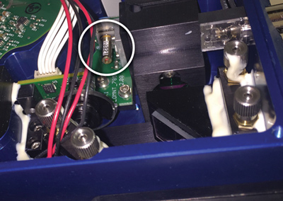 A VBG-stabilized laser diode integrated into a portable Raman spectrometer.