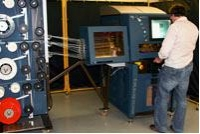 Laselec's Ulys Modena marking machine and operator.