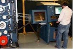 Laselec's Ulys Modena marking machine and operator. Laselec's Ulys Modena marking machine and operator.