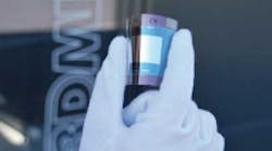 Laser structured flexible organic solar cell.