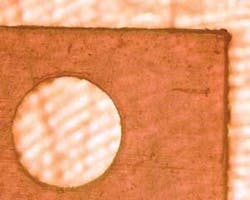 FIGURE 3. Teflon cutting with 266nm laser. FIGURE 3. Teflon cutting with 266nm laser.