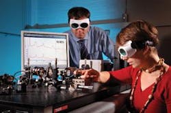 Spatially offset Raman spectroscopy (SORS) takes advantage of Raman spectroscopy’s high chemical specificity by collecting Raman signals offset from the point of illumination on the sample’s surface. The laterally offset spectra contain different relative contributions from layers at different depths. Spatially offset Raman spectroscopy (SORS) takes advantage of Raman spectroscopy’s high chemical specificity by collecting Raman signals offset from the point of illumination on the sample’s surface. The laterally offset spectra contain different relative contributions from layers at different depths.