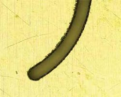 FIGURE 3b. Laser etched stainless steel wiped with IPA. FIGURE 3b. Laser etched stainless steel wiped with IPA.