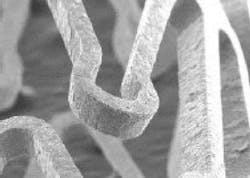 Figure 3. SEM picture of a laser-cut stainless-steel stent after ultrasonic cleaning. Figure 3. SEM picture of a laser-cut stainless-steel stent after ultrasonic cleaning.