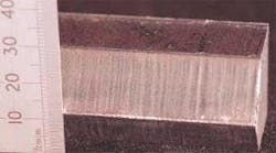 Figure 4. A double V prep in 26mm plate with 30° bevel. Figure 4. A double V prep in 26mm plate with 30° bevel.