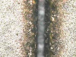 FIGURE 1c. 20-W, Q-switch fiber laser cut. FIGURE 1c. 20-W, Q-switch fiber laser cut.