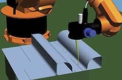 Figure 2. Simulation of Coupled Axes System for stitch welding. Figure 2. Simulation of Coupled Axes System for stitch welding.