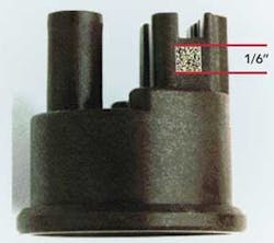 FIGURE 2. 2D data matrix on underhood fuel component. FIGURE 2. 2D data matrix on underhood fuel component.