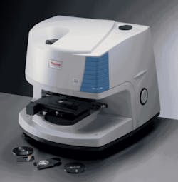 The Thermo Scientific Nicolet iN10 MX imaging microscope (top) provides very fast imaging with patent-pending Fourier-transform IR optics. It includes wizard-driven microscope operation and exclusive OMNIC Specta mixture analysis. The Tablet Wizard (bottom) extracts chemical information from the sample. The Thermo Scientific Nicolet iN10 MX imaging microscope (top) provides very fast imaging with patent-pending Fourier-transform IR optics. It includes wizard-driven microscope operation and exclusive OMNIC Specta mixture analysis. The Tablet Wizard (bottom) extracts chemical information from the sample.