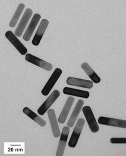 Gold nanorods developed at MIT absorb energy from near-infrared light and emit it as heat, destroying cancer cells. Gold nanorods developed at MIT absorb energy from near-infrared light and emit it as heat, destroying cancer cells.