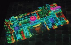 FIGURE 2. 3D color holographic image in the Urban Photonic Sandtable Display developed by Zebra Imaging for DARPA. It can be used in battle planning.