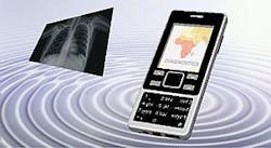 FIGURE 2. In the MOEMS-MEMS plenary from Jonathan Cooper on “New Optical, Acoustic, and Electrical Diagnostics for the Developing World,” a schematic shows the role of cell phones in diagnostics (top), and microbes that cause sleeping sickness are imaged (bottom). FIGURE 2. In the MOEMS-MEMS plenary from Jonathan Cooper on “New Optical, Acoustic, and Electrical Diagnostics for the Developing World,” a schematic shows the role of cell phones in diagnostics (top), and microbes that cause sleeping sickness are imaged (bottom).