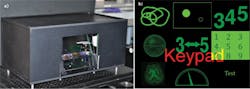 FIGURE 4. Holoxica&apos;s second-generation holographic display (a) enables free-space imaging with 3D images floating in mid-air that can change in real time (b). A Kinect motion sensor allows people to &apos;touch&apos; and interact with the objects.