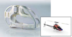 FIGURE 3. The housing for a model helicopter (inset) is made from polyamide PA 2200 using the EOS P 396 laser additive manufacturing system. FIGURE 3. The housing for a model helicopter (inset) is made from polyamide PA 2200 using the EOS P 396 laser additive manufacturing system.