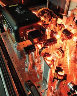 FIGURE 5. An Argos visible OPO module is seen in use in the laboratory of Prof. Thomas Halfmann at the University of Darmstadt in Germany. The OPO is operated at a wavelength of 606 nm and is used in quantum-optics research. FIGURE 5. An Argos visible OPO module is seen in use in the laboratory of Prof. Thomas Halfmann at the University of Darmstadt in Germany. The OPO is operated at a wavelength of 606 nm and is used in quantum-optics research.