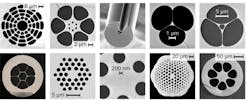 FIGURE 2. Various soft-glass fibers can be fabricated via the extrusion method. FIGURE 2. Various soft-glass fibers can be fabricated via the extrusion method.