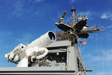 FIGURE 4. Navy LaWS system on the USS Ponce in the Persian Gulf.