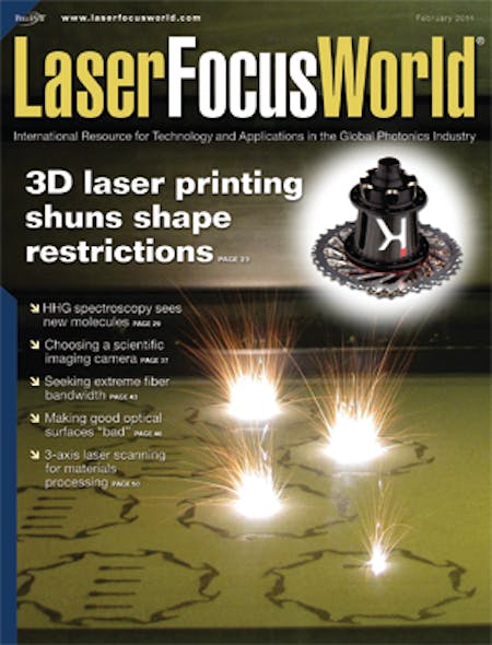 FIGURE 5. High-performance bicycle hub components are fabricated in batches in a powder-bed LAM process, as shown on the February 2014 cover.