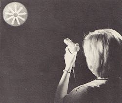 FIGURE 2. Operator aims IBM's 'music pistol' across the room at a sensor (1965). FIGURE 2. Operator aims IBM's 'music pistol' across the room at a sensor (1965).