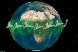 Satellite-to-satellite secure interferometric communications could enable simpler, smaller, and less expensive communications systems. Satellite-to-satellite secure interferometric communications could enable simpler, smaller, and less expensive communications systems.