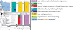 FIGURE 1. Five large exhibition halls hold the seven focus sectors of the LASER World of Photonics exhibit. The ICM/B0 is home to the World of Photonics Congress. FIGURE 1. Five large exhibition halls hold the seven focus sectors of the LASER World of Photonics exhibit. The ICM/B0 is home to the World of Photonics Congress.