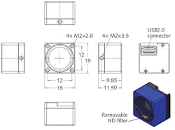 FIGURE 5. Cinogy's CinCam pico beam profiler fits within a cube 115 mm on a side. FIGURE 5. Cinogy's CinCam pico beam profiler fits within a cube 115 mm on a side.