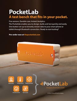 FIGURE 7. PocketLab contains precision sensors with a Bluetooth connection to the outside world, showing the potential of mass-produced microsensors.