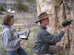 FIGURE 1. The RockHound Raman spectrometer brings spectral mineral analysis to the field. A database stores the spectral signatures of common minerals encountered by geologists. FIGURE 1. The RockHound Raman spectrometer brings spectral mineral analysis to the field. A database stores the spectral signatures of common minerals encountered by geologists.