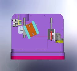 FIGURE 2. A parallel chirped mirror assembly is used to compress ultrafast oscillator pulses. For simplicity, the fine-tuning glass element is omitted from this drawing. FIGURE 2. A parallel chirped mirror assembly is used to compress ultrafast oscillator pulses. For simplicity, the fine-tuning glass element is omitted from this drawing.