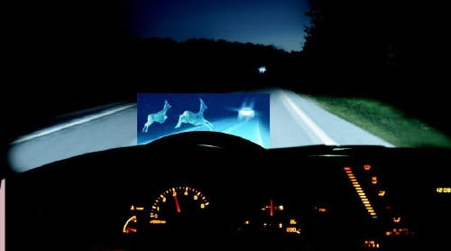 FIGURE 1. Vehicles equipped with near-infrared night-vision systems powered by LEDs deliver high-resolution images of hazards in the road that drivers could not see with standard headlights.