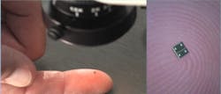 FIGURE 2. A module containing four thermal bumps is shown on the top of a finger. FIGURE 2. A module containing four thermal bumps is shown on the top of a finger.