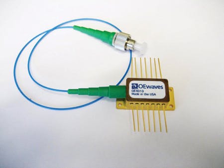 FIGURE 3. An OEwaves&apos; laser in a butterfly package.