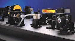 FIGURE 1. Ultrafast-pulse laser system requires compact, stable mirror mounts for precision beam steering.