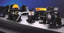 FIGURE 1. Ultrafast-pulse laser system requires compact, stable mirror mounts for precision beam steering. FIGURE 1. Ultrafast-pulse laser system requires compact, stable mirror mounts for precision beam steering.