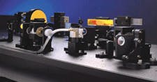 FIGURE 1. Ultrafast-pulse laser system requires compact, stable mirror mounts for precision beam steering. FIGURE 1. Ultrafast-pulse laser system requires compact, stable mirror mounts for precision beam steering.