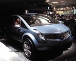 Futuristic design of the Koleos automobile is enabled in part by the use of fluid optics technology for illumination. Futuristic design of the Koleos automobile is enabled in part by the use of fluid optics technology for illumination.