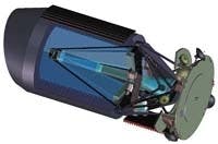 FIGURE 2. The proposed supernova acceleration probe (SNAP) satellite, intended to launch in the 2007 to 2008 time frame with a billion-pixel at 90% near-infrared quantum efficiency on board, should rapidly expand the supernova data pool by observing 2000 per year during a three-year mission. FIGURE 2. The proposed supernova acceleration probe (SNAP) satellite, intended to launch in the 2007 to 2008 time frame with a billion-pixel at 90% near-infrared quantum efficiency on board, should rapidly expand the supernova data pool by observing 2000 per year during a three-year mission.