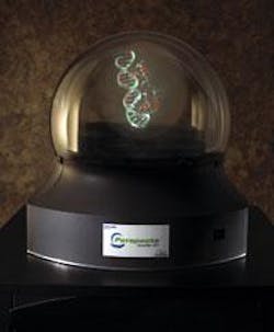 FIGURE 1. A spinning screen, very fast refresh rate, and high resolution make the volumetric display from Actuality Systems useful for high-value applications. FIGURE 1. A spinning screen, very fast refresh rate, and high resolution make the volumetric display from Actuality Systems useful for high-value applications.