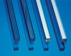 FIGURE 2. Optical contacting can bond composite high-power-optics structures that have a doped core with a different cladding material. FIGURE 2. Optical contacting can bond composite high-power-optics structures that have a doped core with a different cladding material.