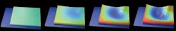 FIGURE 1. An underlying fragment of unremoved photoresist hinders a mirror’s motion and consequently deforms its shape. This hidden micromirror defect is revealed and quantified by the Wyko NT1100 DMEMS Optical Profiler. FIGURE 1. An underlying fragment of unremoved photoresist hinders a mirror’s motion and consequently deforms its shape. This hidden micromirror defect is revealed and quantified by the Wyko NT1100 DMEMS Optical Profiler.